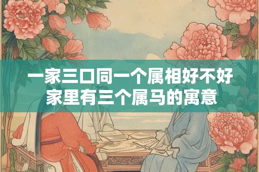 一家三口同一个属相好不好 家里有三个属马的寓意
