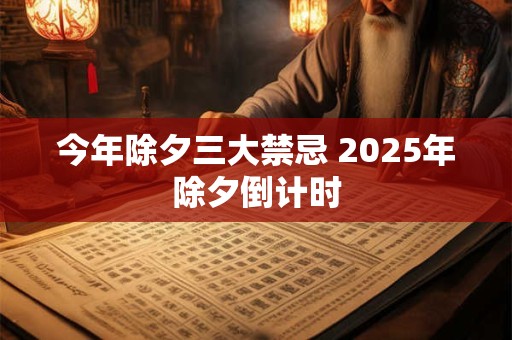 今年除夕三大禁忌 2025年除夕倒计时