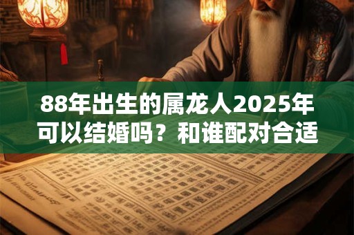 88年出生的属龙人2025年可以结婚吗？和谁配对合适
