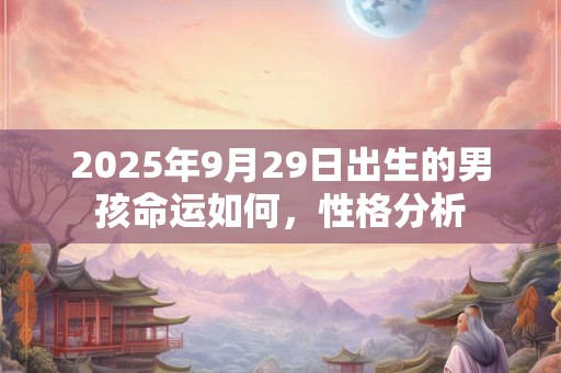 2025年9月29日出生的男孩命运如何，性格分析