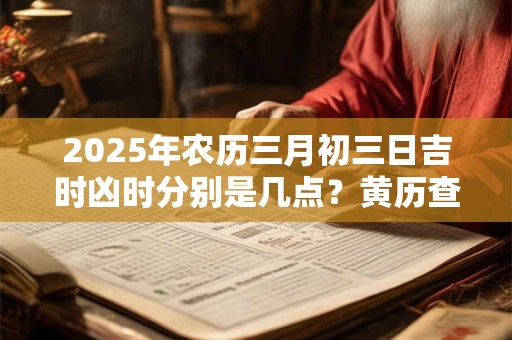 2025年农历三月初三日吉时凶时分别是几点？黄历查询