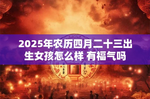 详细阅读:2025年农历四月二十三出生女孩怎么样 有福气吗 2025年农历四月二十三出生女孩怎么样 有福气吗