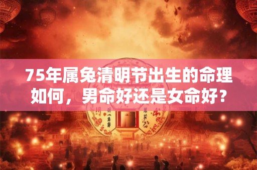 75年属兔清明节出生的命理如何，男命好还是女命好？