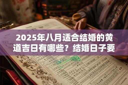 2025年八月适合结婚的黄道吉日有哪些？结婚日子要如何选择？