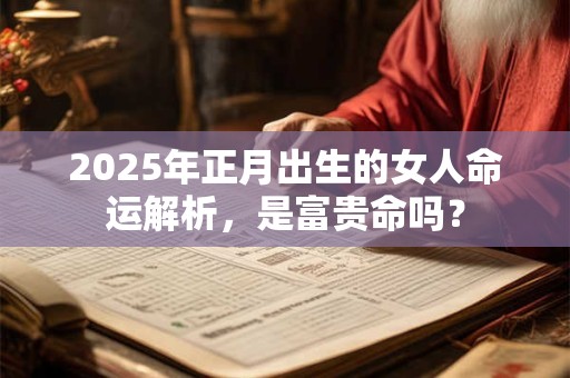 2025年正月出生的女人命运解析，是富贵命吗？