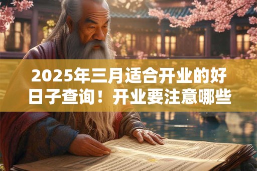 2025年三月适合开业的好日子查询！开业要注意哪些事情？
