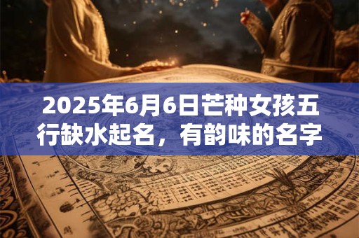 详细阅读:2025年6月6日芒种女孩五行缺水起名,有韵味的名字精选 2025年6月6日芒种女孩五行缺水起名,有韵味的名字精选