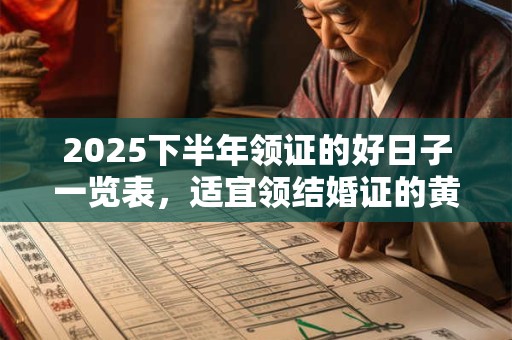 2025下半年领证的好日子一览表，适宜领结婚证的黄道吉日2025