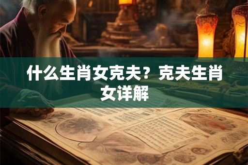什么生肖女克夫？克夫生肖女详解