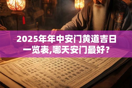 2025年年中安门黄道吉日一览表,哪天安门最好？