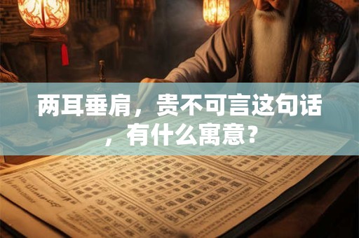 两耳垂肩，贵不可言这句话，有什么寓意？