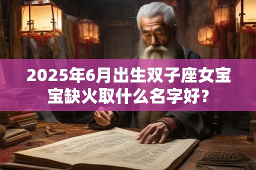 2025年6月出生双子座女宝宝缺火取什么名字好？