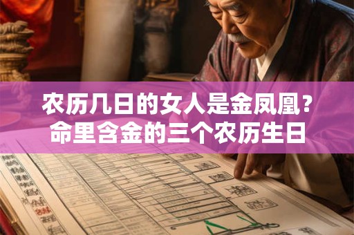 农历几日的女人是金凤凰？命里含金的三个农历生日