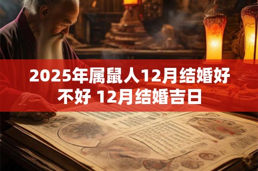 2025年属鼠人12月结婚好不好 12月结婚吉日