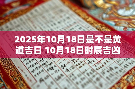 2025年10月18日是不是黄道吉日 10月18日时辰吉凶