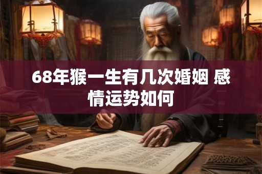 68年猴一生有几次婚姻 感情运势如何
