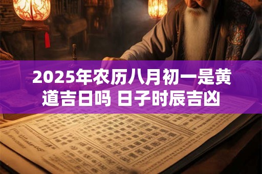 2025年农历八月初一是黄道吉日吗 日子时辰吉凶
