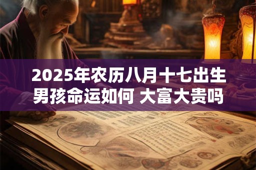 2025年农历八月十七出生男孩命运如何 大富大贵吗