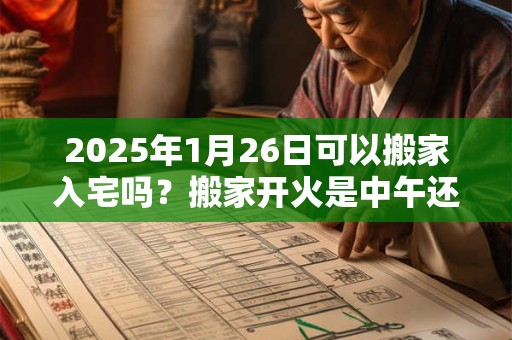 2025年1月26日可以搬家入宅吗?搬家开火是中午还是晚上? 2025年1月26日可以搬家入宅吗?搬家开火是中午还是晚上?