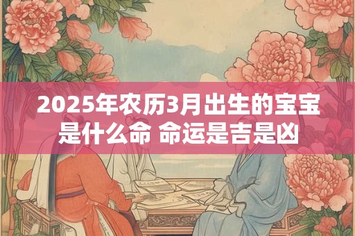 2025年农历3月出生的宝宝是什么命 命运是吉是凶