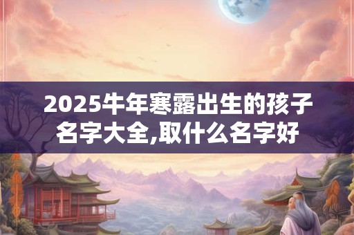 2025牛年寒露出生的孩子名字大全,取什么名字好