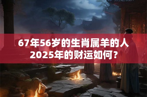 67年56岁的生肖属羊的人2025年的财运如何？