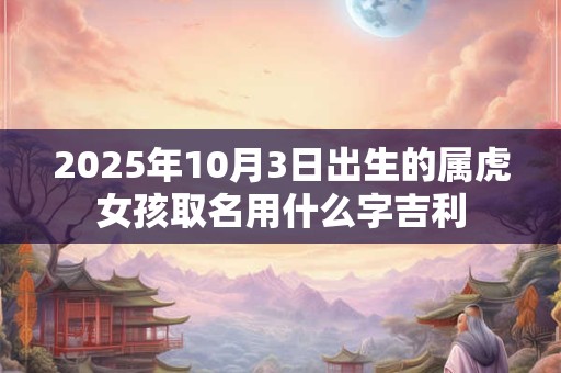 2025年10月3日出生的属虎女孩取名用什么字吉利
