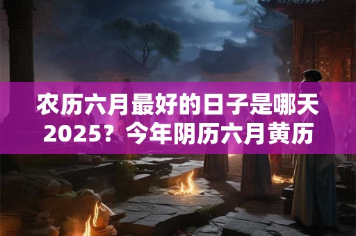 农历六月最好的日子是哪天2025？今年阴历六月黄历吉日一览表