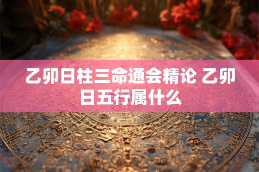 乙卯日柱三命通会精论 乙卯日五行属什么