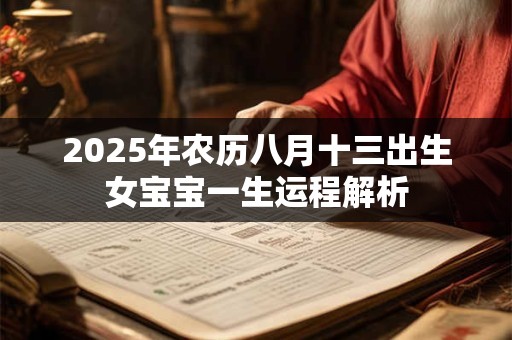 2025年农历八月十三出生女宝宝一生运程解析