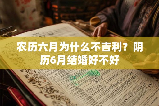 农历六月为什么不吉利？阴历6月结婚好不好