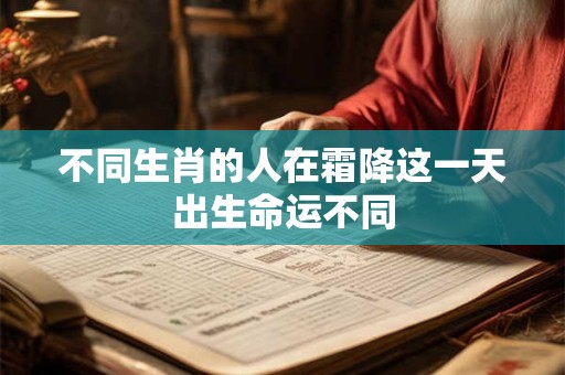 不同生肖的人在霜降这一天出生命运不同