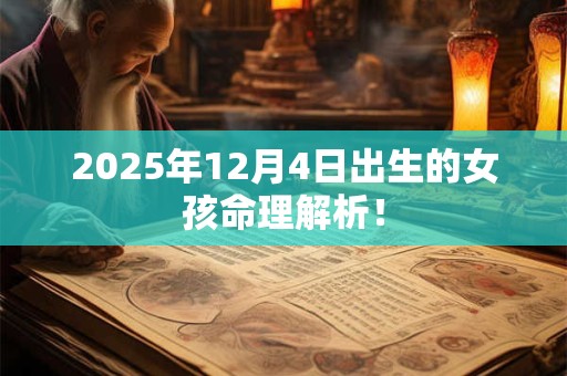 2025年12月4日出生的女孩命理解析！