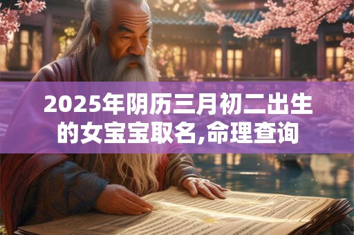 2025年阴历三月初二出生的女宝宝取名,命理查询