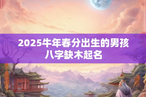 2025牛年春分出生的男孩八字缺木起名