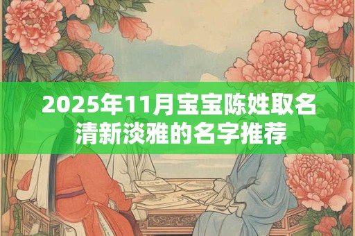 2025年11月宝宝陈姓取名 清新淡雅的名字推荐