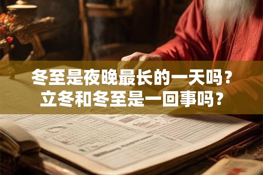 冬至是夜晚最长的一天吗？立冬和冬至是一回事吗？