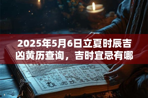 2025年5月6日立夏时辰吉凶黄历查询，吉时宜忌有哪些