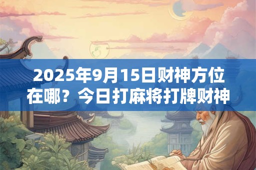 2025年9月15日财神方位在哪？今日打麻将打牌财神方位