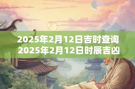 2025年2月12日吉时查询 2025年2月12日时辰吉凶