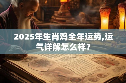 2025年生肖鸡全年运势,运气详解怎么样？