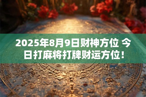2025年8月9日财神方位 今日打麻将打牌财运方位！