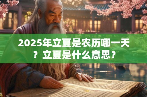 2025年立夏是农历哪一天？立夏是什么意思？