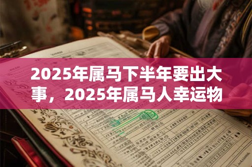 2025年属马下半年要出大事，2025年属马人幸运物