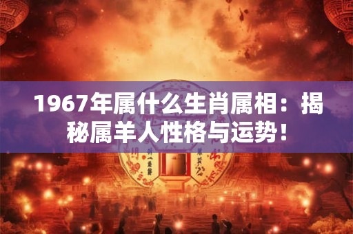 1967年属什么生肖属相：揭秘属羊人性格与运势！