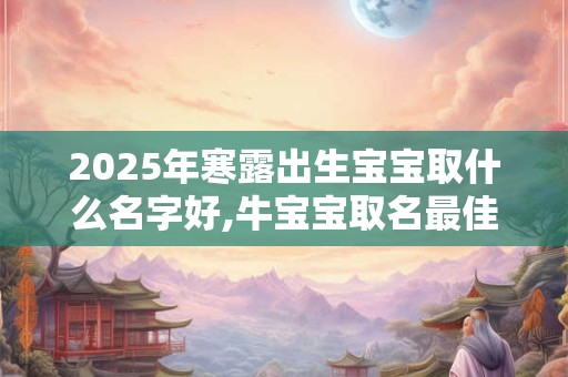 2025年寒露出生宝宝取什么名字好,牛宝宝取名最佳字