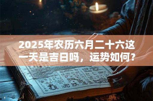 2025年农历六月二十六这一天是吉日吗，运势如何？