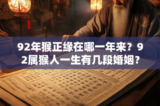 详细阅读:92年猴正缘在哪一年来?92属猴人一生有几段婚姻? 92年猴正缘在哪一年来?92属猴人一生有几段婚姻?