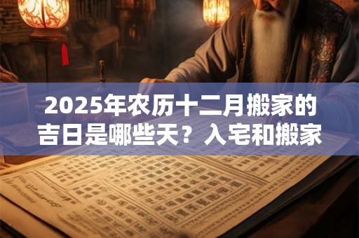 2025年农历十二月搬家的吉日是哪些天？入宅和搬家一样吗