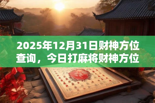 2025年12月31日财神方位查询，今日打麻将财神方位一览表